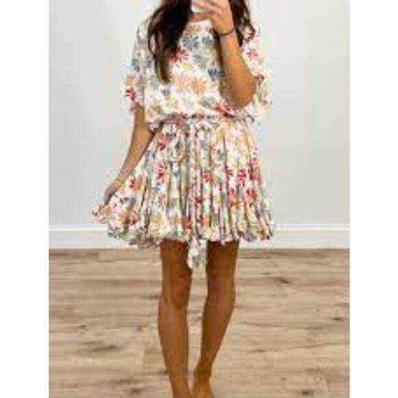 Anthropologie Dresses & Skirts - Talulah Anthropologie Flower Swing Dress Braided Tie Mini Dress Women's Large